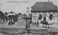 Pfetterhouse- Alsace - Route de Réchésy date supposée : aux environs de 1930.